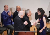 Melvin Stecher Norman Horowitz present Second Prize to Angie Zhang