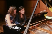 028 Coco Ma and Catherine Ma warming up at Steinway Hall