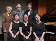 048 Four collaborative pianists (laureates of the NYIPC) with Stecher and Horowitz_Jennifer Lee,Hana Chu, Jennifer Nicole Campbell and Alan Yueh