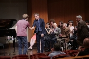 052 Gregory Spears congratulates Nejc Kamplet after his performance of Tocca (Troika), the commissioned work